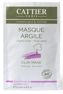Cattier Masque Argile Rose &amp; Aloe Vera Bio 12,5ml
