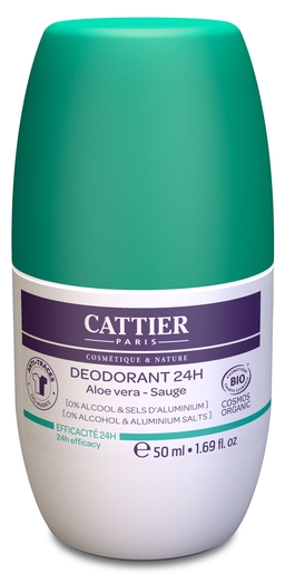 Cattier Déodorant Aloé Vera &amp; Sauge Bio 50ml | Déodorants anti-transpirant