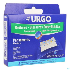 Urgo Brulures Superficielles Waterproof Pansement 5x7cm 6