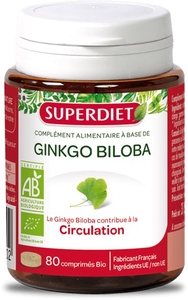 SuperDiet Ginkgo Biloba Bio 80 Comprimés