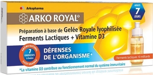 ArkoRoyal Gelée Royale + Ferments Lactiques 7 Unidoses x7,5ml