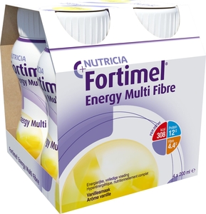Fortimel Energy Multi Fibre Vanille 4x200ml