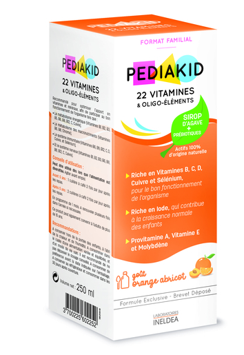 Pediakid 22 Vitamines &amp; Oligo Elements Sirop 250ml | Croissance