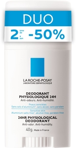 La Roche-Posay Déodorant Physiologique 24h Stick 2x40g (2ème à - 50%)