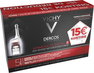 Vichy Dercos Aminexil Clinical 5 Homme Ampoules 21x6ml (prix spécial)