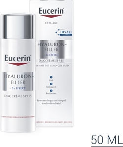 Eucerin Hyaluron-Filler +3x Effect Soin de Jour SPF 15 Peau Normale à Mixte Crème Anti-Rides &amp; Anti-Âge avec pompe 50ml