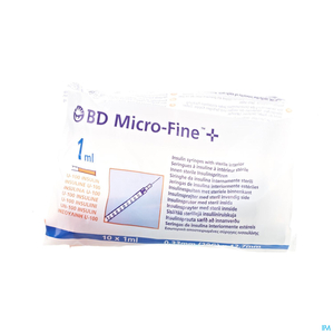 BD Micro-Fine+ Seringues à Insuline 1ml (29Gx12,7mm) 100 Pièces