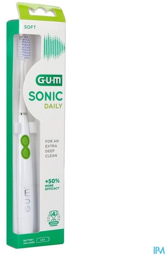 Gum Sonic Daily Brosse à Dents Pile Blanche | Hygiène bucco-dentaire