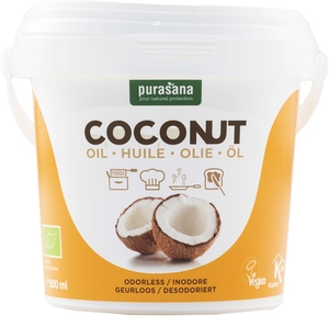 Purasana Huile de noix de coco désodorisée 500ml