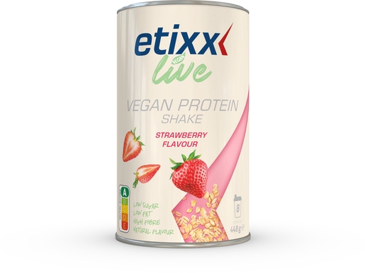 Etixx Live Vegan Protein Shake Strawberry 448g | Régimes protéinés