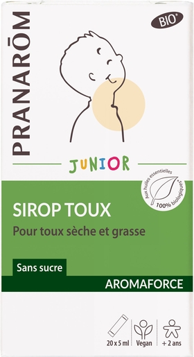 Pranarôm Aromaforce Sirop Toux Enfant 20x5ml | Toux grasse