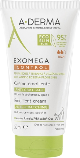 A-Derma Exomega Control Crème Emolliente Anti-grattage 50ml | Irritations cutanées