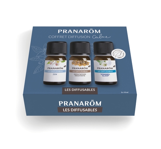 Pranarôm Coffret Les Diffusables Calme 3x10ml | Diffuseurs et mélanges d'huiles essentielles pour diffusion
