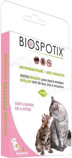 Biogance Biospotix Pipettes Anti-Parasites Chats &amp; Chattons 5x1ml | Animaux 