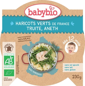 Babybio Assiette Haricots Verts Truite +12 Mois 230g
