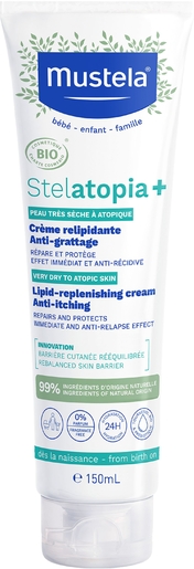 Mustela Stelatopia + Crème Relipidante Anti-Grattage Bio 150ml | Soins spécifiques