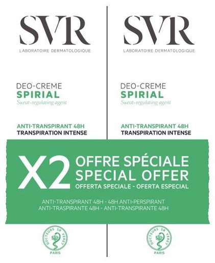 SVR Spirial Duo Crème 2x50ml | Déodorants anti-transpirant