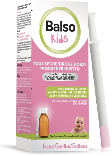 Balso Kids Sirop Toux Sèche 125ml | Apaise la gorge