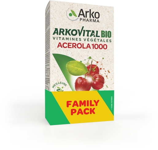 Arkovital Acérola 1000 Bio Familypack 4x15 Comprimés | Défenses naturelles - Immunité