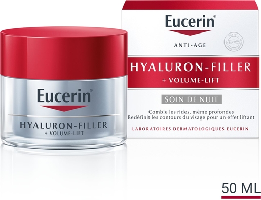 Eucerin Hyaluron-Filler + Volume-Lift Soin de Nuit Crème Anti-Rides &amp; Anti-Âge Pot 50ml | Soins de nuit