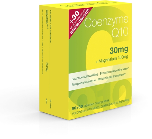 Coenzyme Q10 30mg + Magnésium  Comp 90 + Comp 30 Gratuit | Articulations