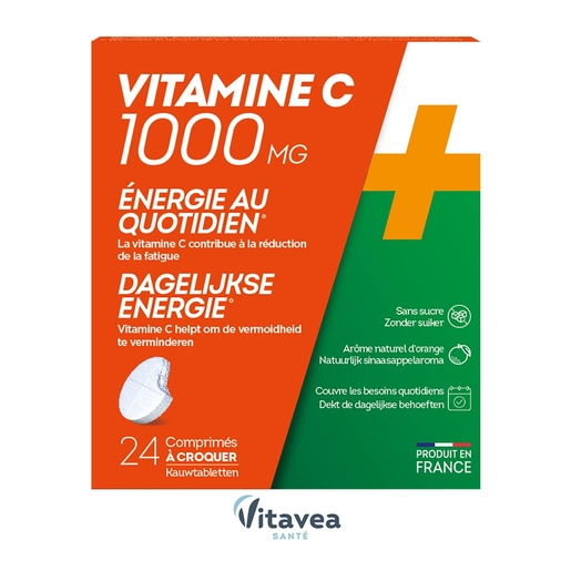 Vitavea Vitamin C 1000mg 24 Comprimés à Croquer | Défenses naturelles - Immunité