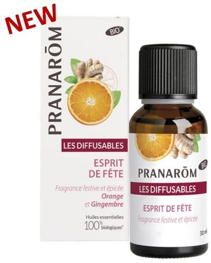 Pranarôm Les Diffusables Esprit de Fête Bio 30ml | Diffuseurs et mélanges d'huiles essentielles pour diffusion