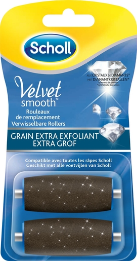 Scholl Velvet Smooth 2 Rouleaux de Remplacement Grain EXTRA Exfoliant | Podologie