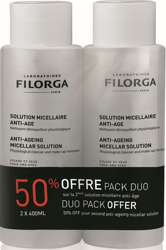 Filorga Solution Micellaire Anti-Age 2x400ml (2ème produit à - 50%) | Démaquillants - Nettoyage