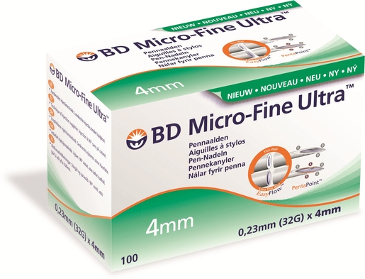 BD Micro-Fine Ultra Aiguilles à Stylo (32Gx4mm) 100 Pièces | Diabète - Glycémie