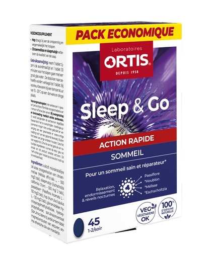 Ortis Sleep &amp; Go Sommeil Action Rapide 45 Comprimés | Sommeil