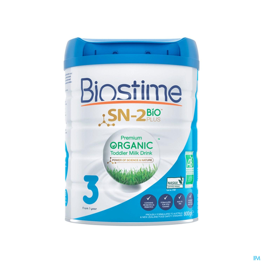 Biostime SN-2 BIO 3 Lait pour jeunes enfants biologique premium, lait en poudre de 10 à 36 mois, 800g | Laits 3eme âge