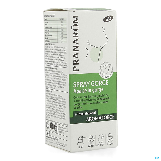 Pranarôm Aromaforce Spray Apaisant Gorge 15ml | Aromathérapie