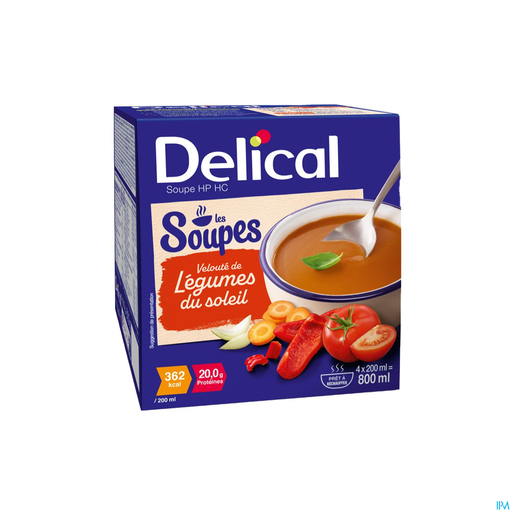 Delical Soupe Velouté Légumes Soleil 4x200ml | Nutrition orale