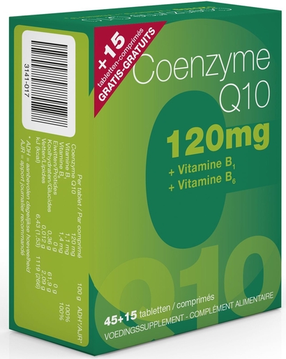 Coenzyme Q10 120mg 45 Comprimés (+ 15 gratuits) | Antioxydants