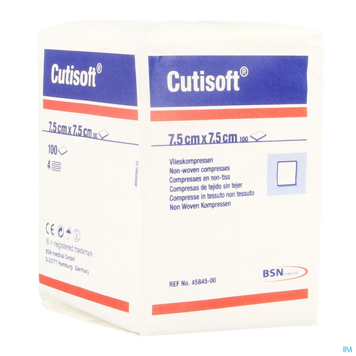Cutisoft N/st Non Woven 4pl7,5x 7,5cm 100 | Pansements - Sparadraps - Bandes