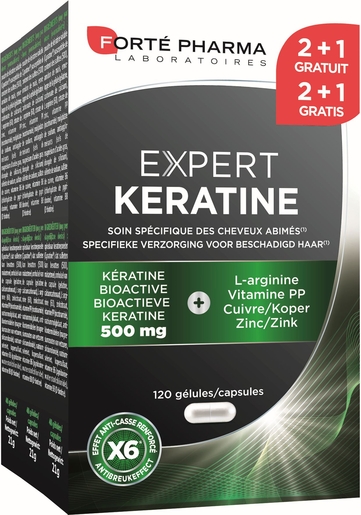 Expert Keratine 3 x 40 Gélules (2 + 1 gratuit) | Vitamines - Chute de cheveux - Ongles cassants