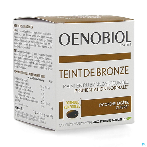 Oenobiol Teint De Bronze 30 Capsules | Compléments alimentaires et activateurs bronzage