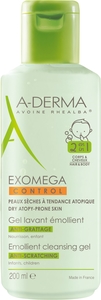 A-Derma Exomega Control Gel Lavant Emollient 2en1 200ml