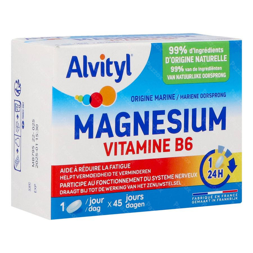 Alvityl Magnésium Vitamine B6 45 Comprimés | Système nerveux